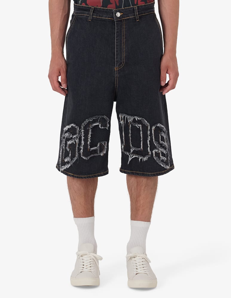 rinascente GCDS Lounge logo denim shorts