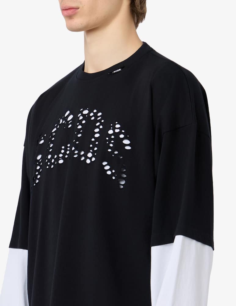 rinascente GCDS Laser logo double longsleeve t-shirt