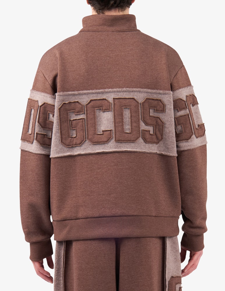 rinascente GCDS Logo patched half-zip jumper