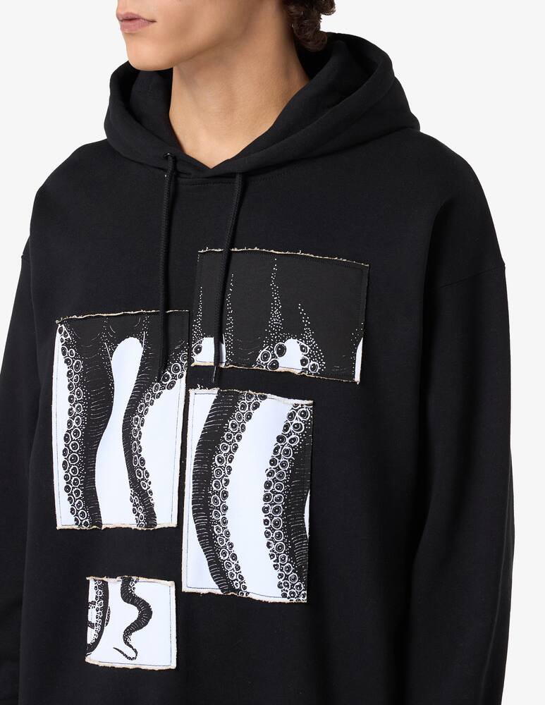 rinascente Octopus Felpa con cappuccio patchwork