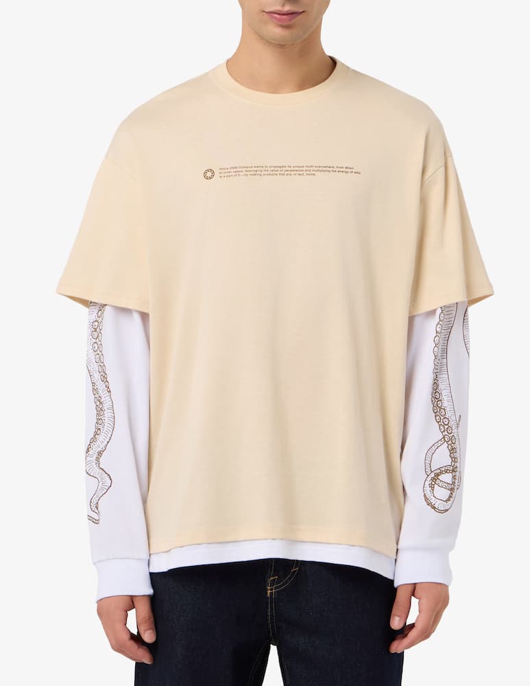 rinascente Octopus Logo double sleeve t-shirt
