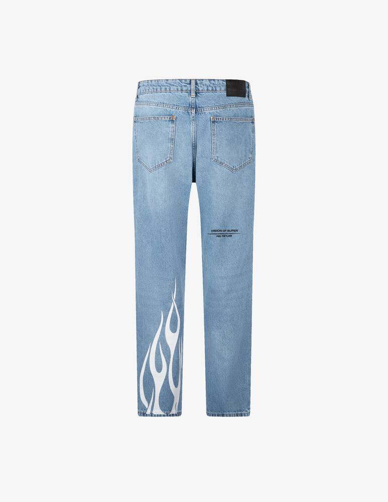 rinascente Vision of Super Jeans con fiamme e logo