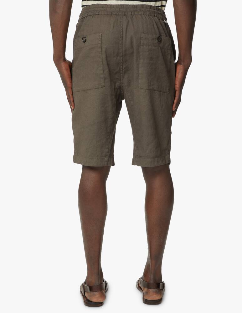 rinascente Paolo Pecora Linen elasticized short - brown