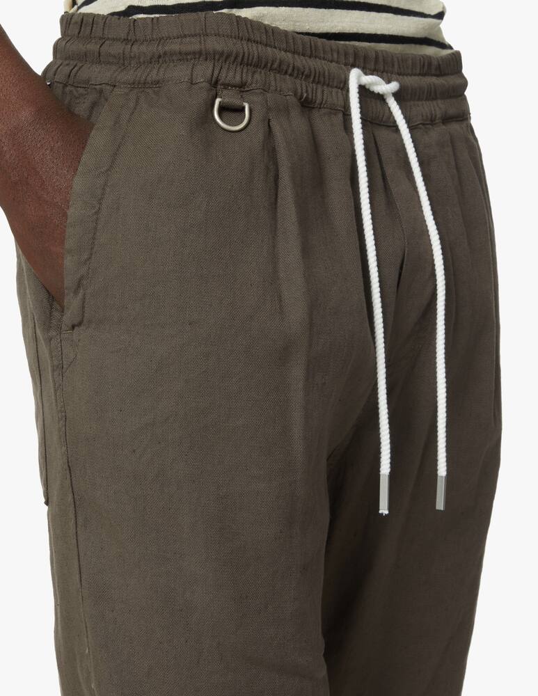 rinascente Paolo Pecora Linen elasticized short - brown