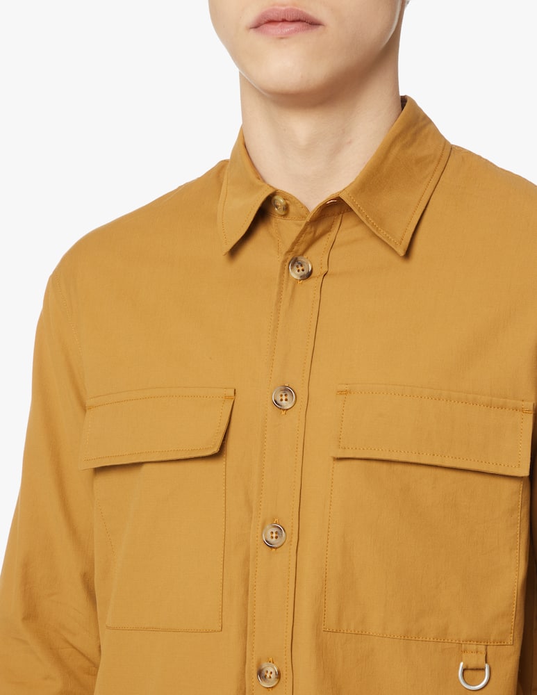 rinascente Paolo Pecora Camicia overshirt light crinkle - marrone