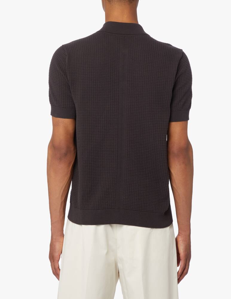 rinascente Paolo Pecora Honeycomb short sleeve polo - brown