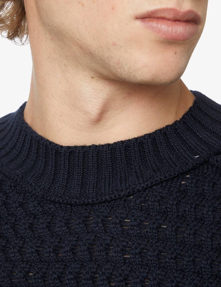 rinascente Paolo Pecora Maglia girocollo treccia - Blu