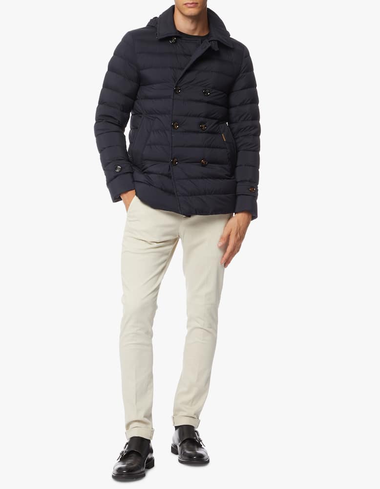 rinascente MooRER Giacca imbottita fred doppio petto con cappuccio rimovibile