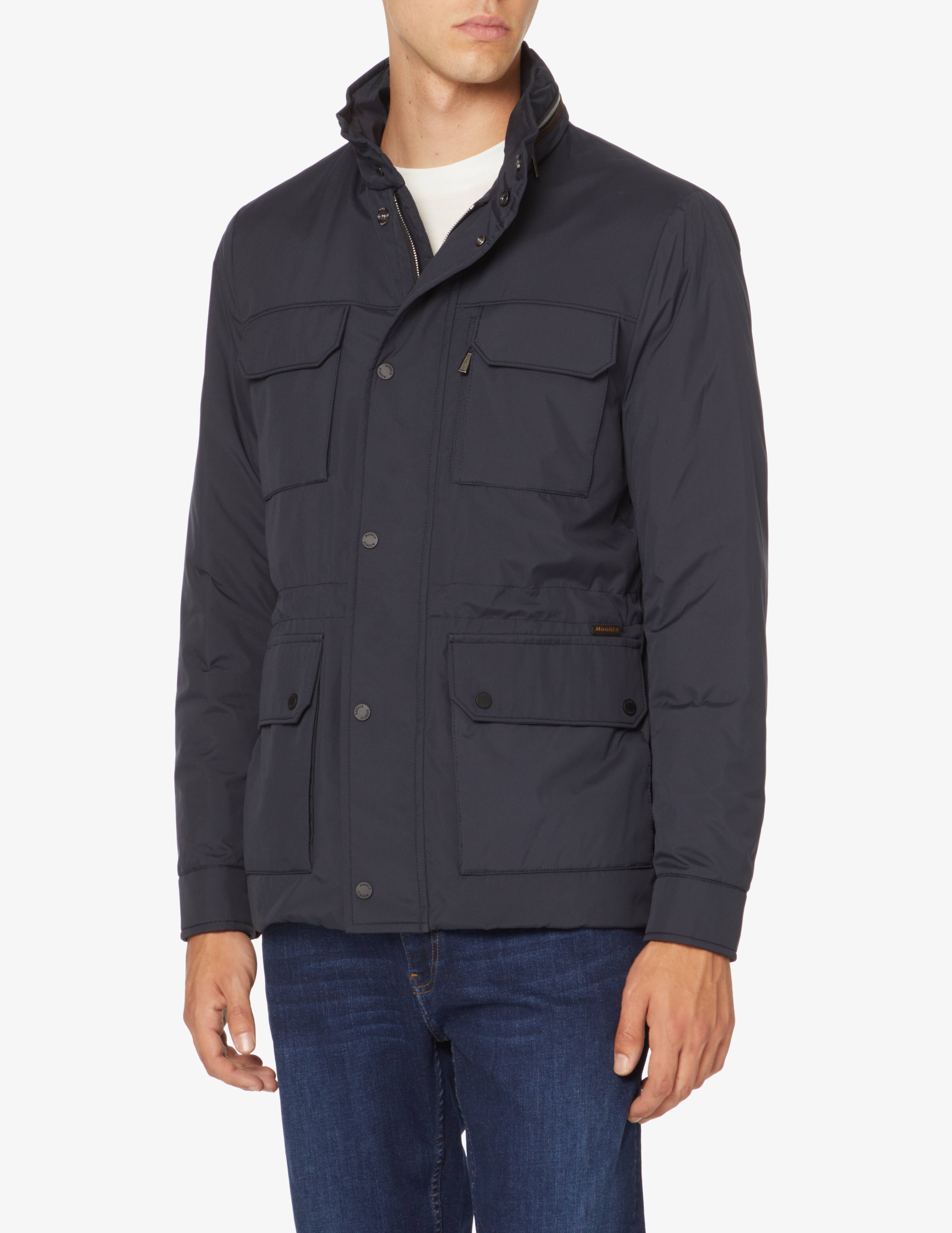 Shop MooRER Marinetti field jacket - Blue on Rinascente