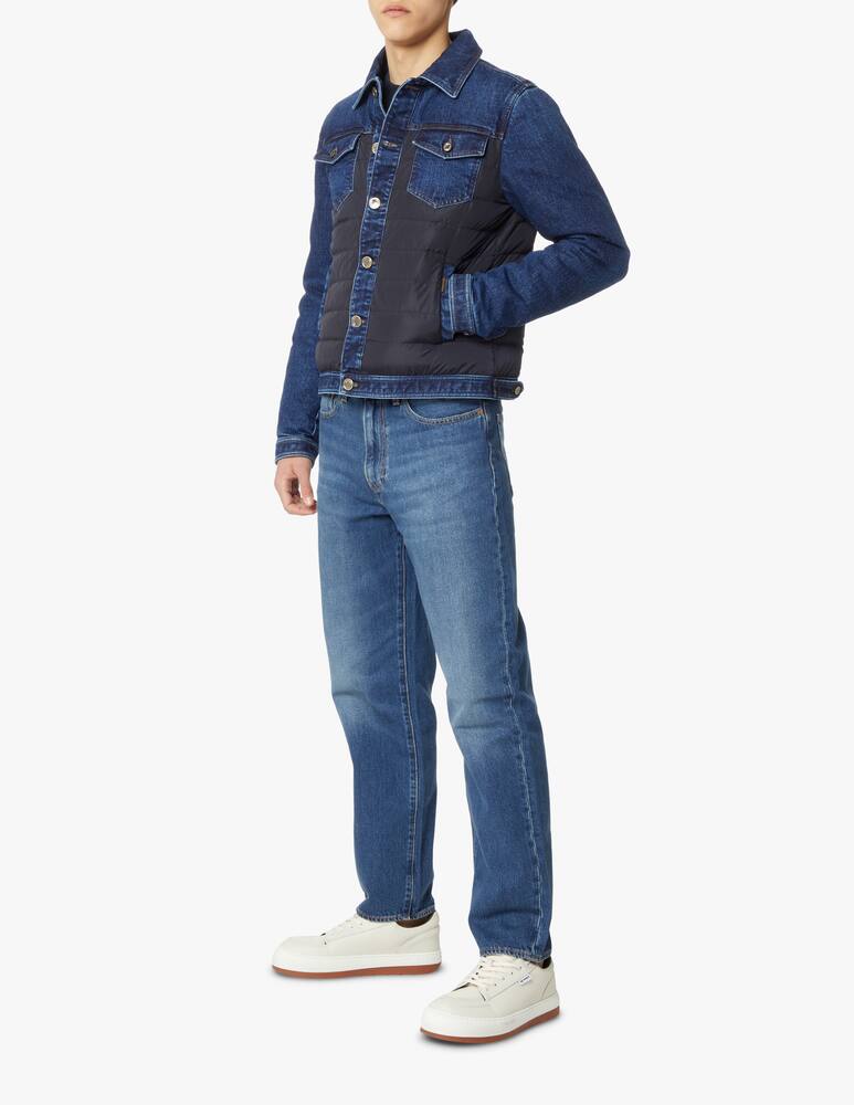 rinascente MooRER Blue denim padded jacket - blue