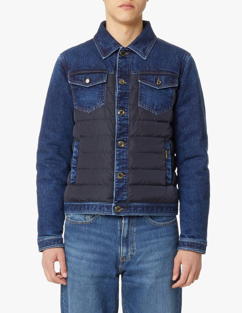 rinascente MooRER Blue denim padded jacket - blue