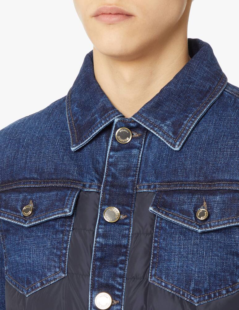 rinascente MooRER Blue denim padded jacket - blue