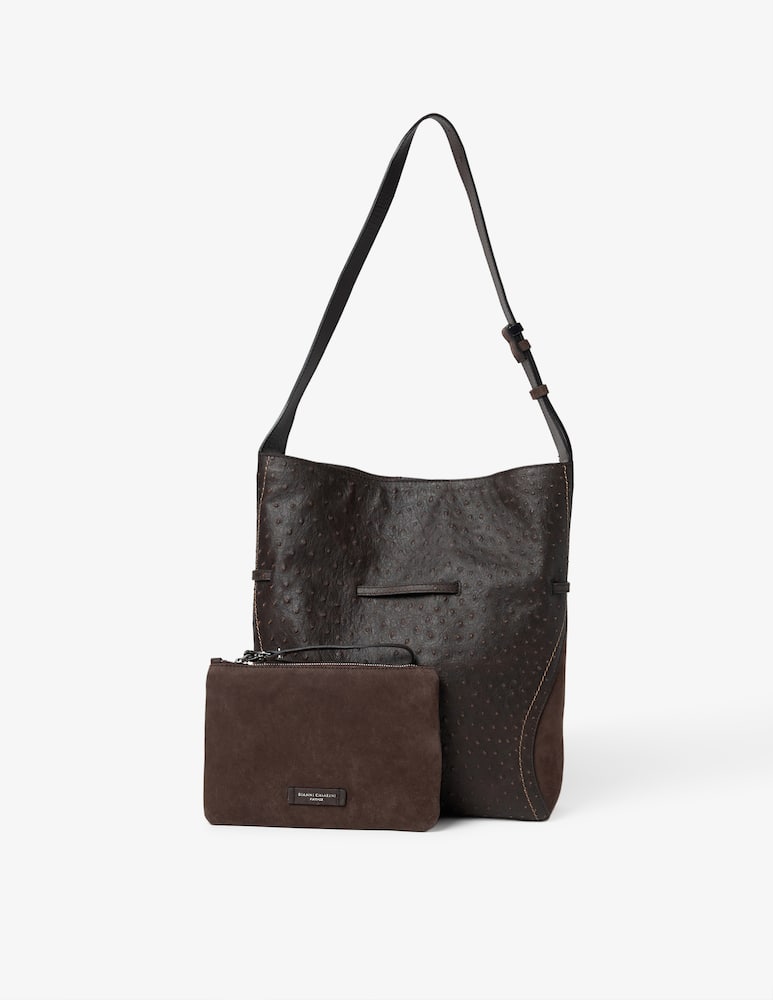 rinascente Gianni Chiarini Firenze Borsa a spalla stampa struzzo Sienna
