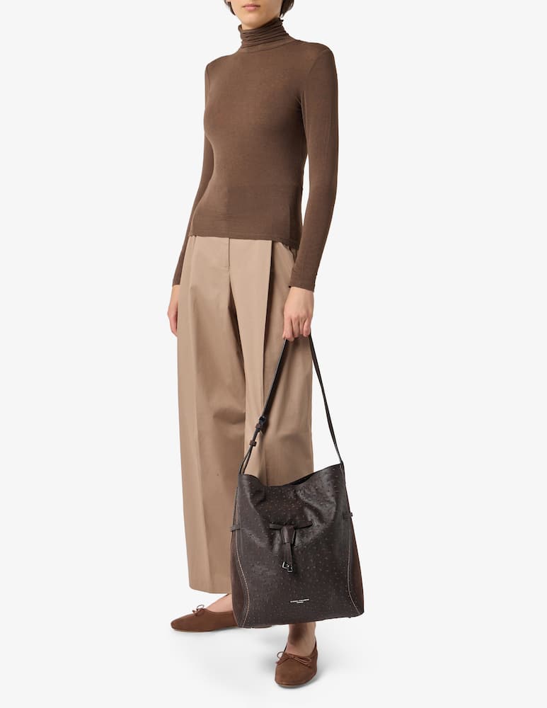 rinascente Gianni Chiarini Firenze Borsa a spalla stampa struzzo Sienna