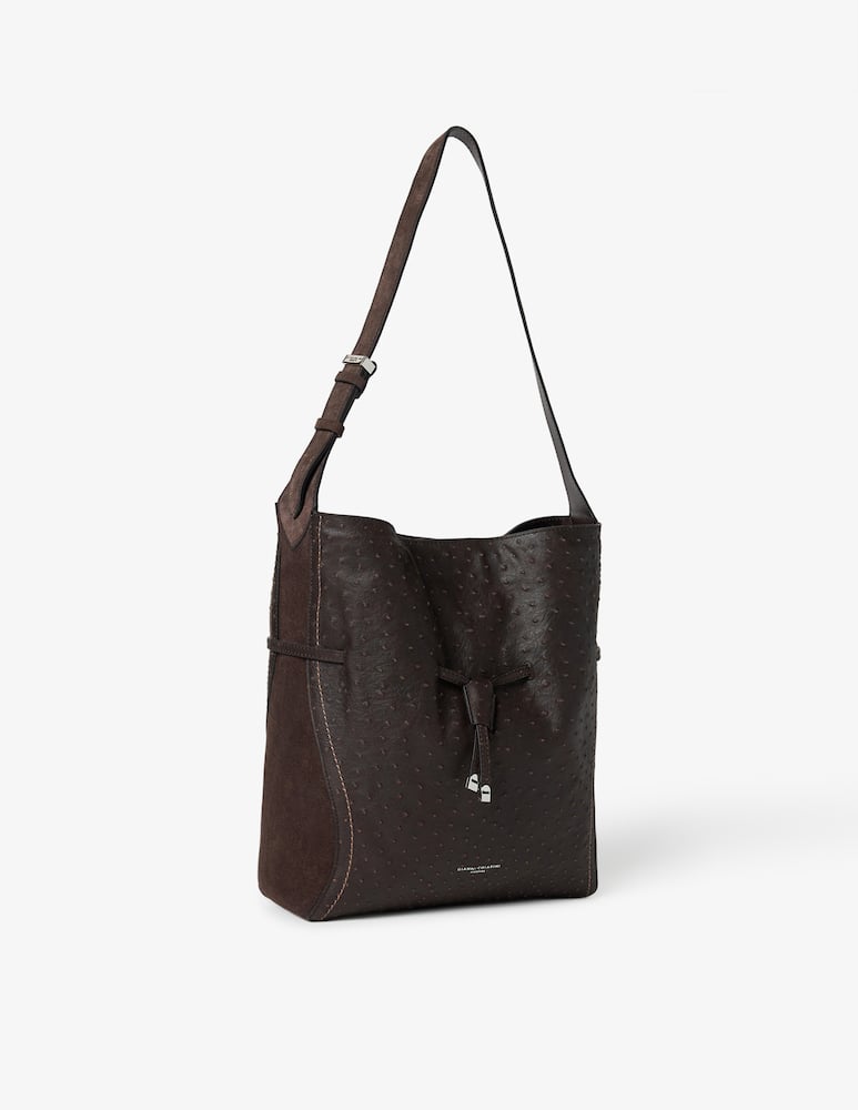 Gianni Chiarini Firenze Borsa a spalla stampa struzzo Sienna - immagine 3 Gianni Chiarini Firenze Borsa a spalla stampa struzzo Sienna - immagine 3