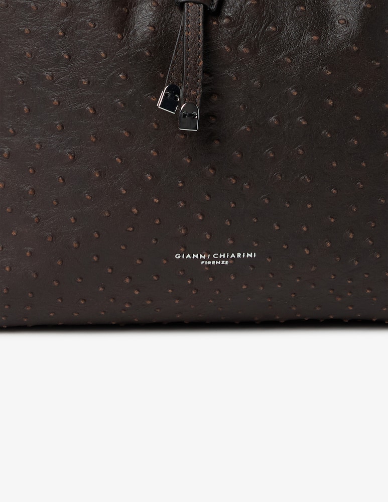 Gianni Chiarini Firenze Borsa a spalla stampa struzzo Sienna - immagine 4 Gianni Chiarini Firenze Borsa a spalla stampa struzzo Sienna - immagine 4