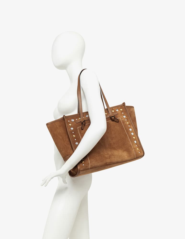 rinascente Marcella Club Borsa shopper suede con borchie Marcella