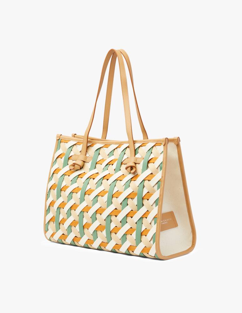 rinascente Marcella Club Borsa shopper pelle e tessuto intrecciato Marcella - beige