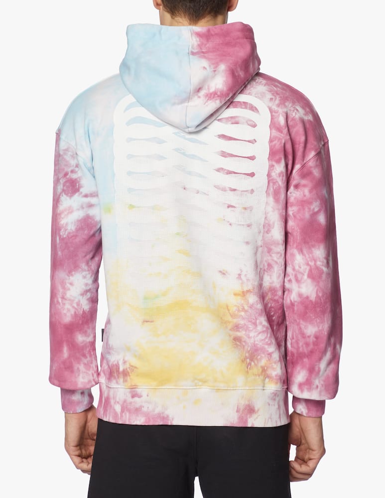 rinascente Propaganda Ribs tye die hoodie