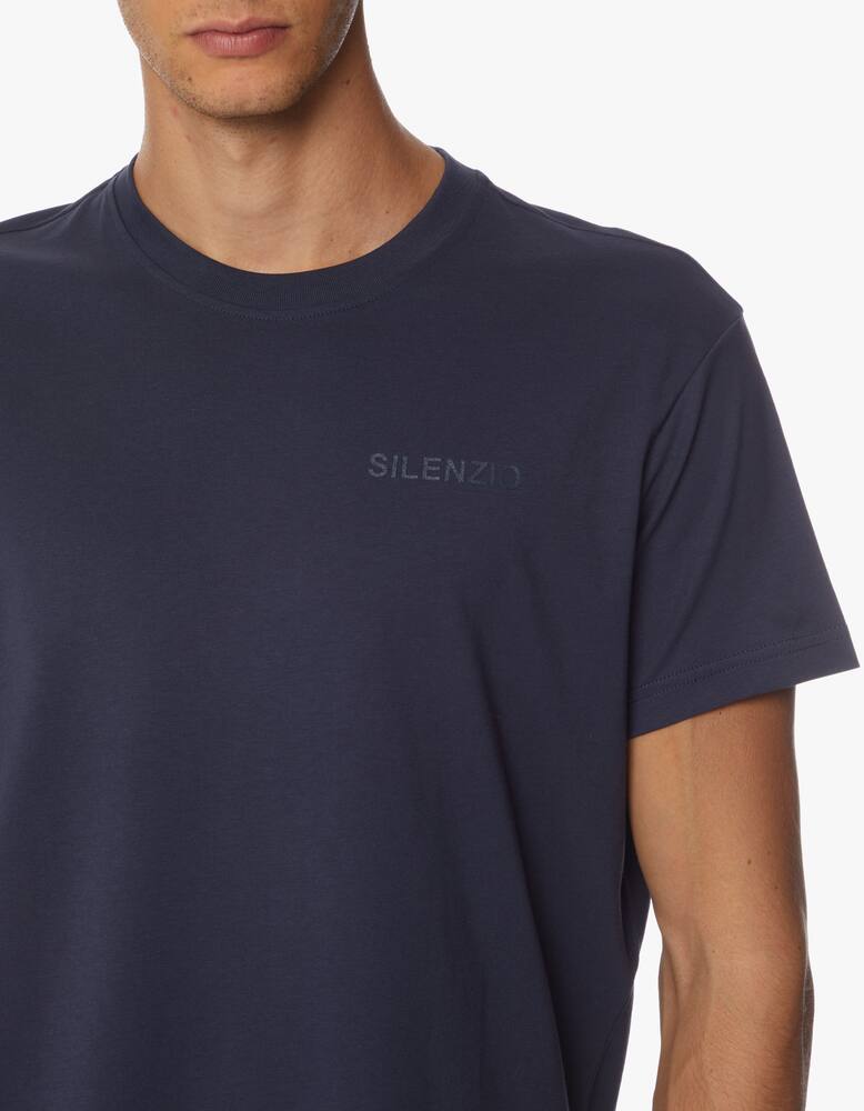 rinascente Aspesi T-shirt roundneck with printed  "SILENZIO" slim fit