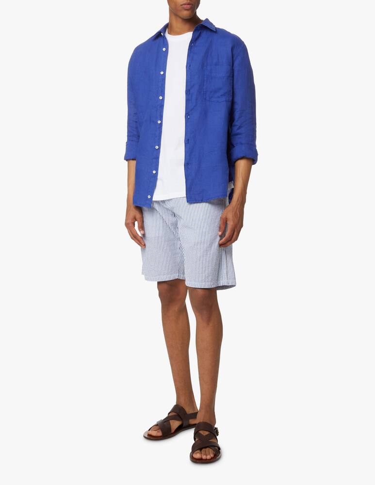 rinascente Aspesi Linen long sleeve shirt - blue