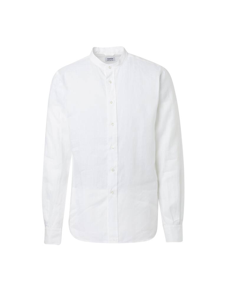 rinascente Aspesi Camicia manica lunga coreana lino - bianco