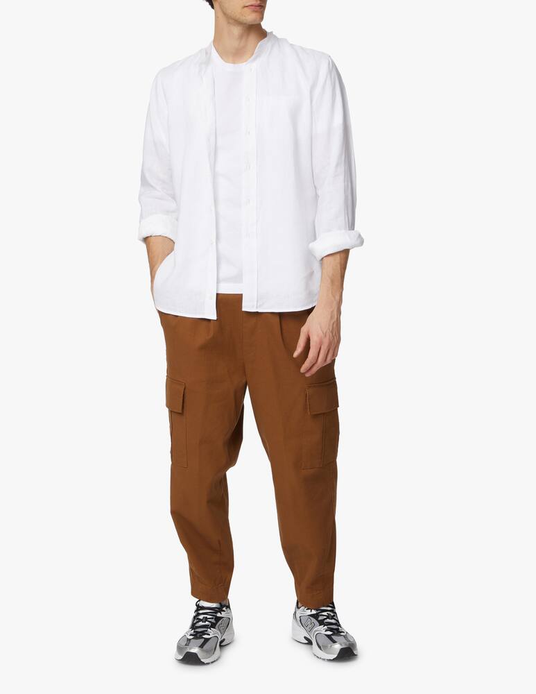 rinascente Aspesi Camicia manica lunga coreana lino - bianco