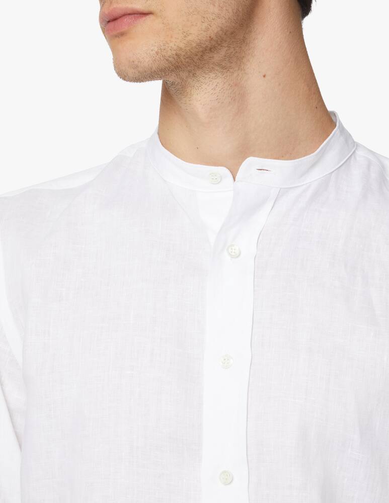 rinascente Aspesi Camicia manica lunga coreana lino - bianco