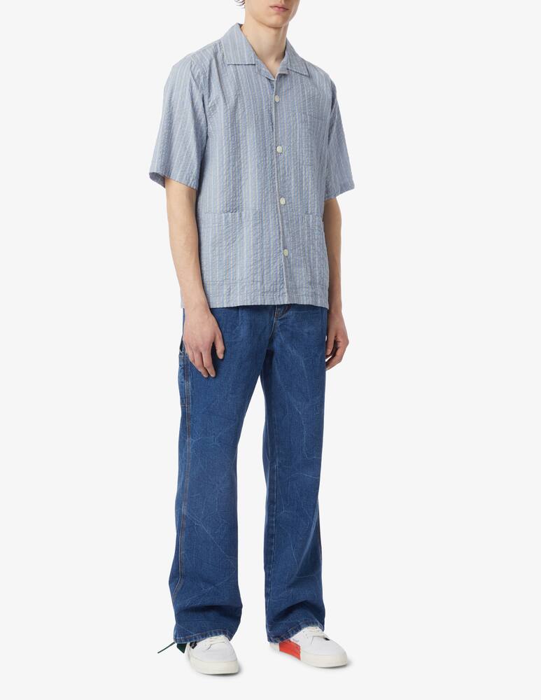 rinascente Aspesi Striped seersucker short sleeve shirt 