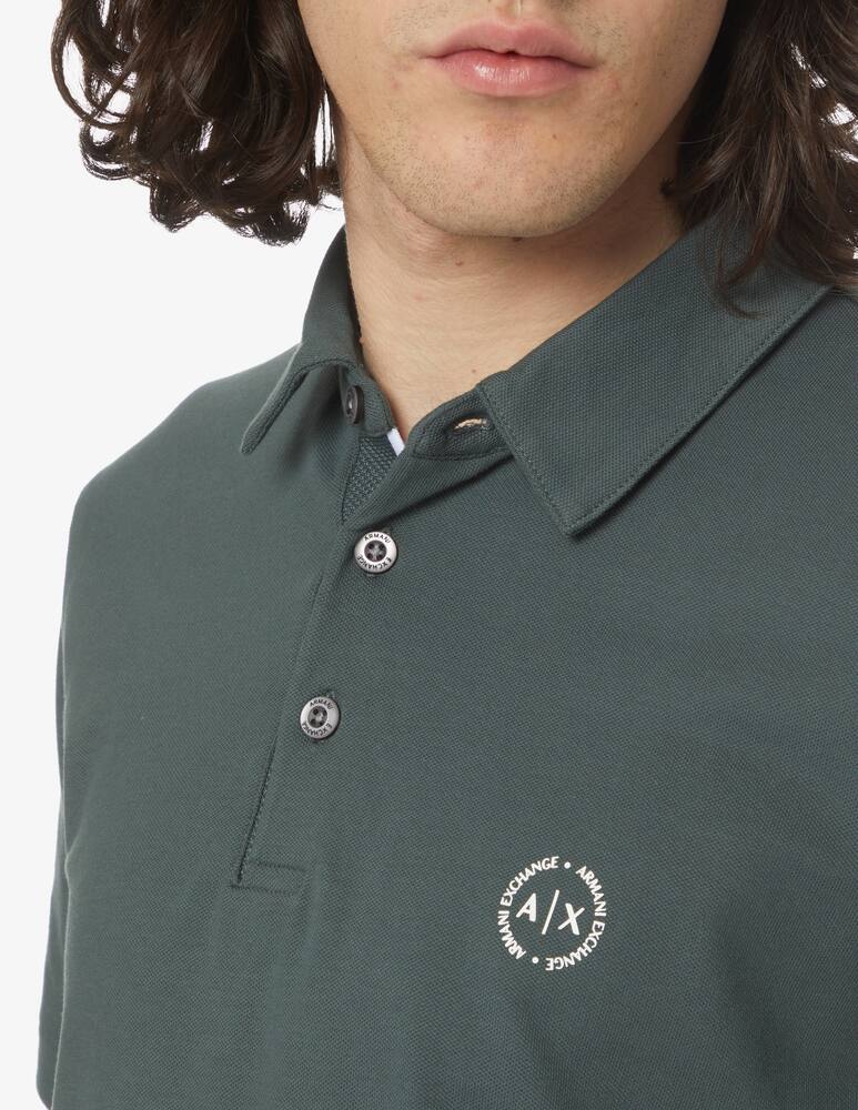 rinascente Armani Exchange Basic piquet short sleeve polo - green