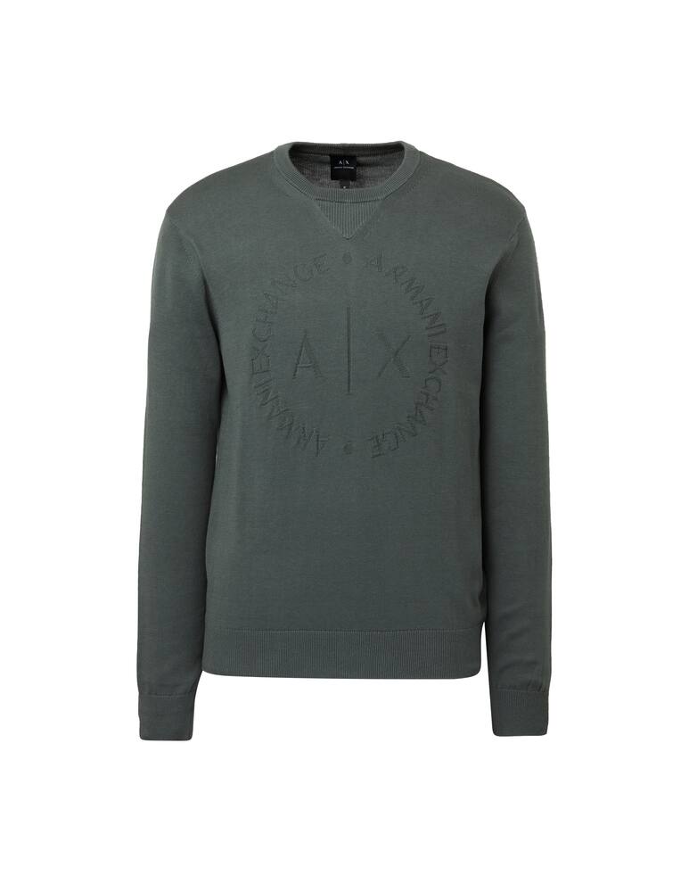 rinascente Armani Exchange Maglia girocollo in cotone logo circle - verde