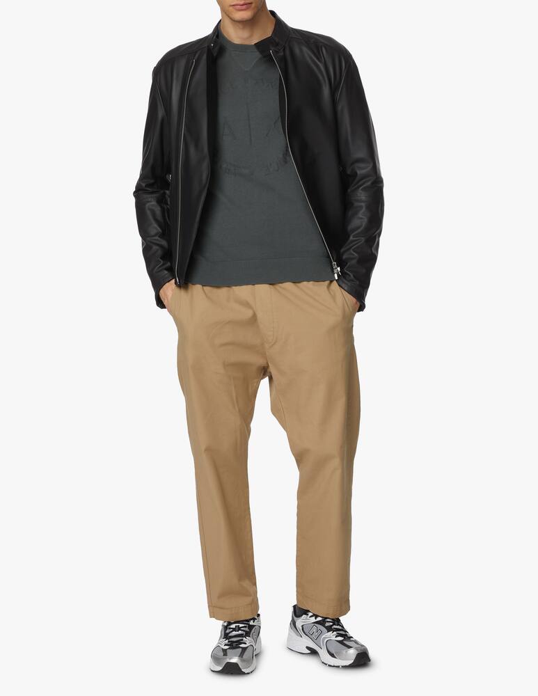 rinascente Armani Exchange Maglia girocollo in cotone logo circle - verde