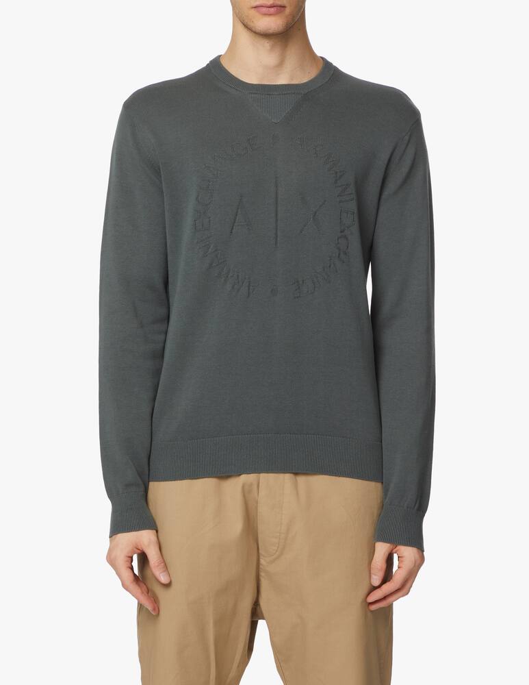 rinascente Armani Exchange Maglia girocollo in cotone logo circle - verde
