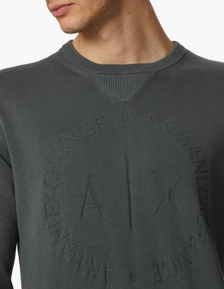 rinascente Armani Exchange Maglia girocollo in cotone logo circle - verde