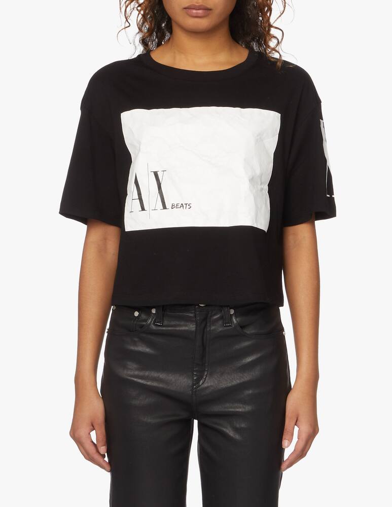 rinascente Armani Exchange Cotton crop t-shirt - black