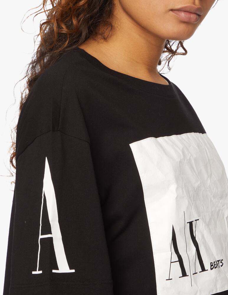 rinascente Armani Exchange Cotton crop t-shirt - black