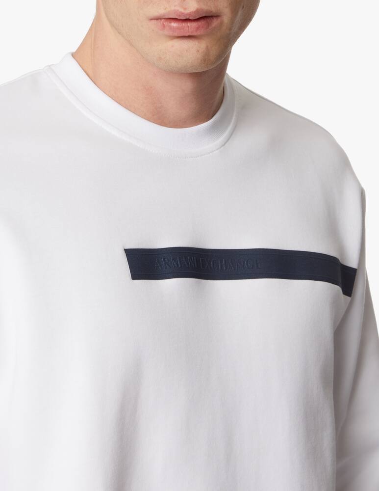rinascente Armani Exchange Tape roundneck sweatshirt - white