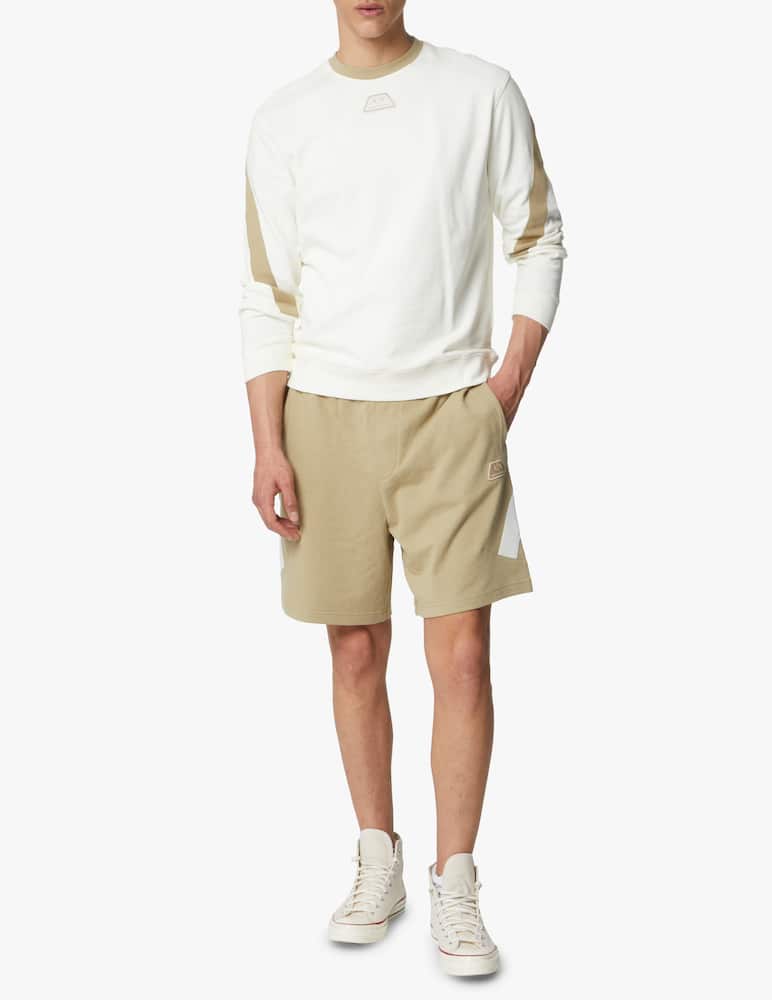 rinascente Armani Exchange Linen mix tape roundneck sweatshirt - white