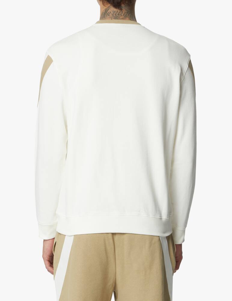 rinascente Armani Exchange Linen mix tape roundneck sweatshirt - white