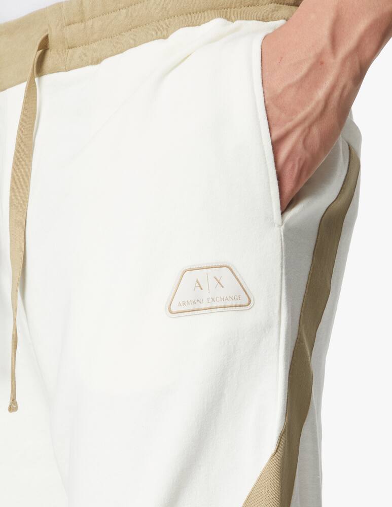 rinascente Armani Exchange Pantalone in felpa misto lino banda - bianco