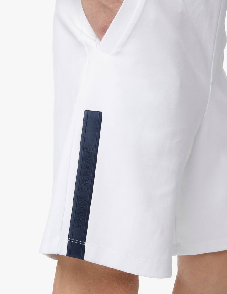 rinascente Armani Exchange Bermuda in felpa tape - bianco