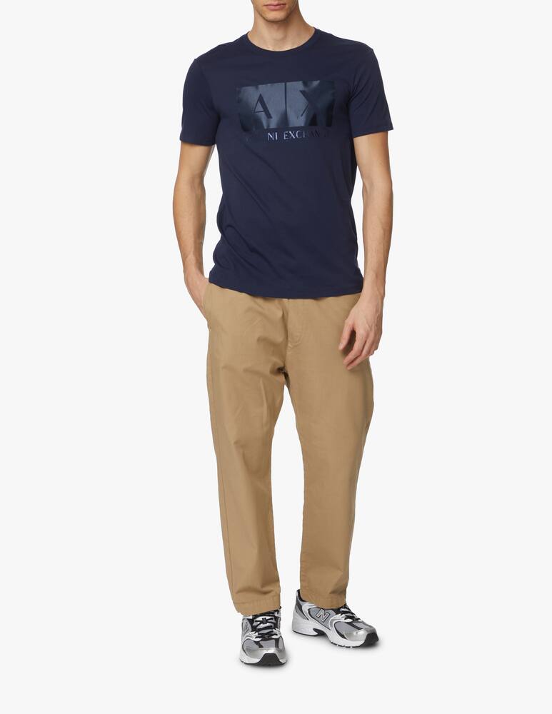 rinascente Armani Exchange Maglietta manica corta logo box metallic - blu