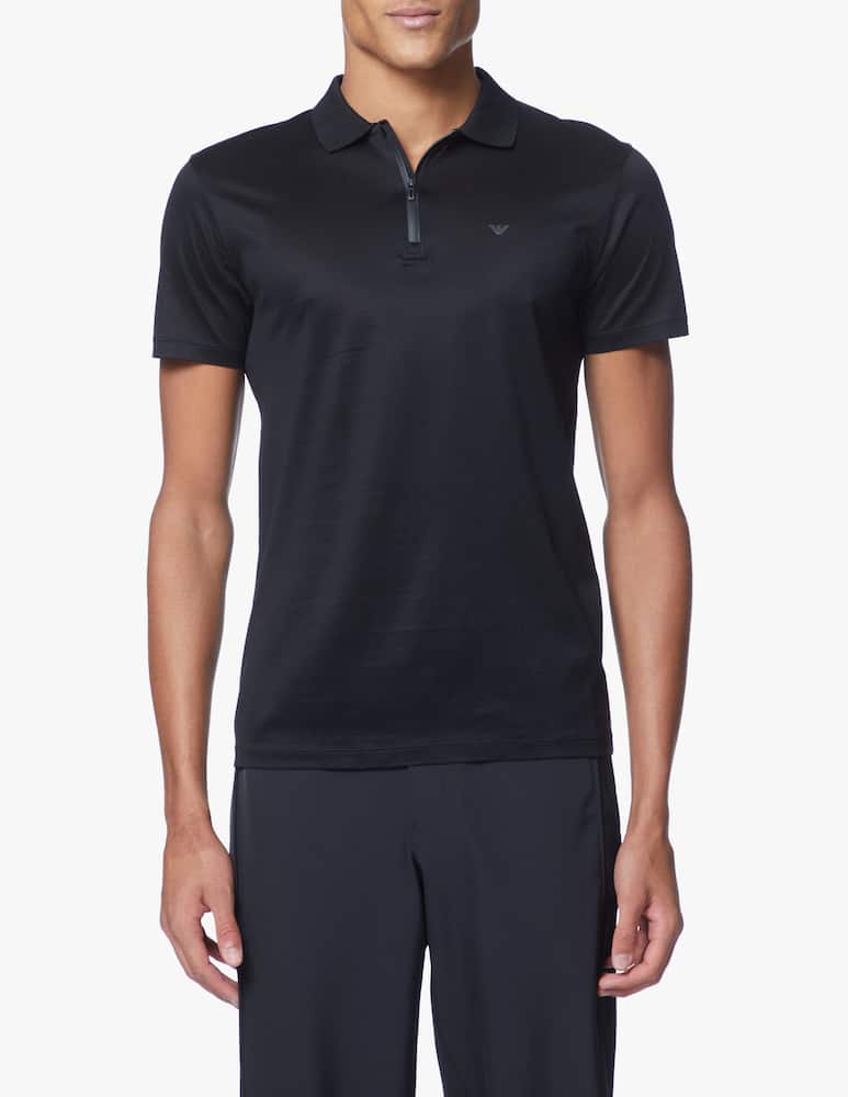 Emporio Armani Hzip tech travel polo - black - picture 1 Emporio Armani Hzip tech travel polo - black - picture 1