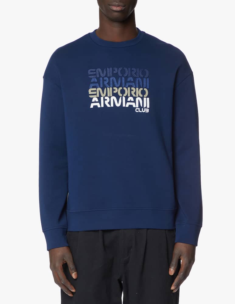 rinascente Emporio Armani Multi logo sweatshirt - blue