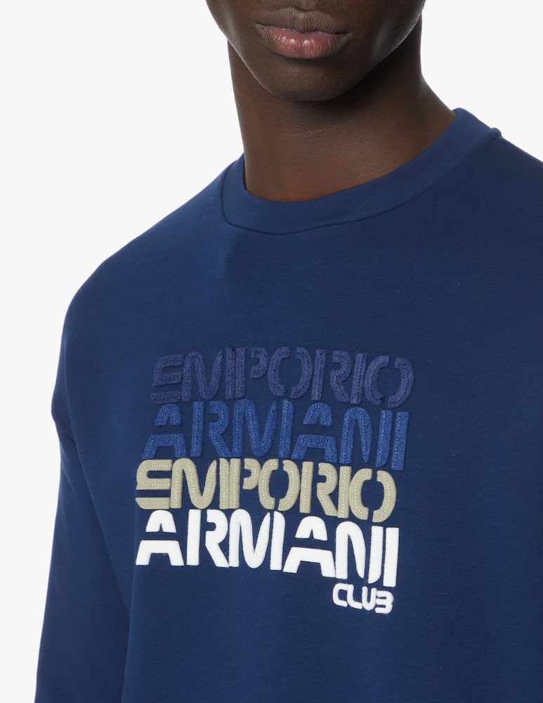 rinascente Emporio Armani Multi logo sweatshirt - blue