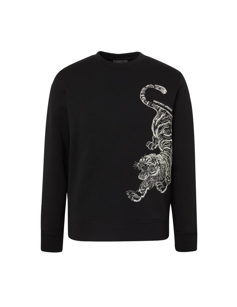 rinascente Emporio Armani Chinese tiger ny sweatshirt - black