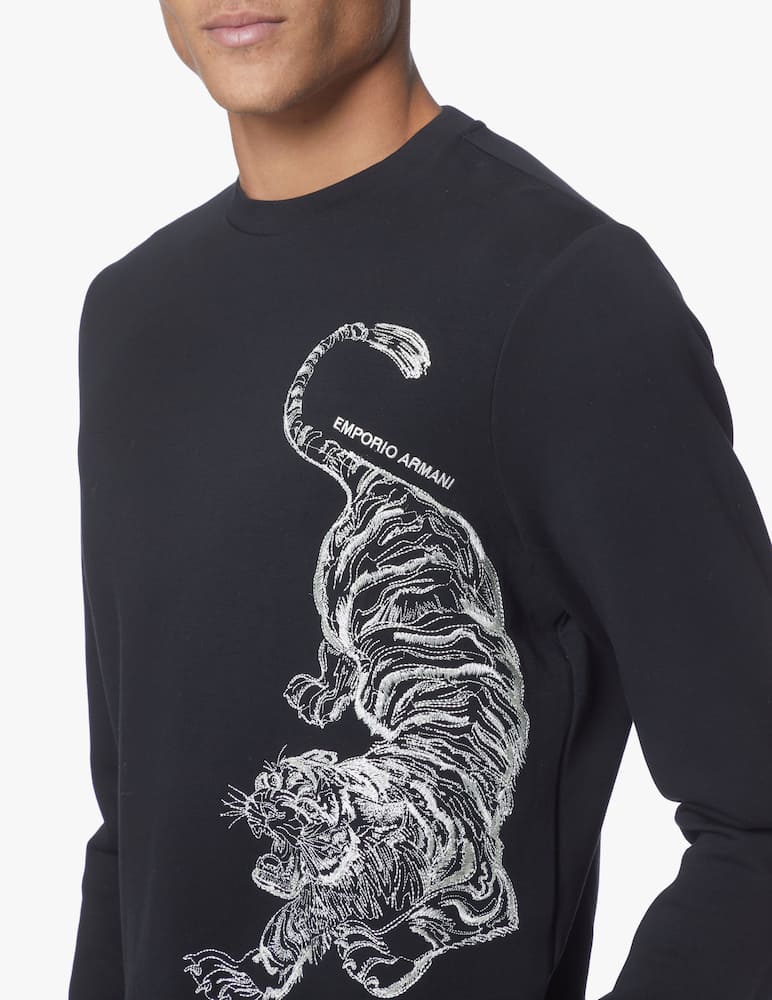 Emporio Armani Chinese tiger ny sweatshirt - black - picture 5