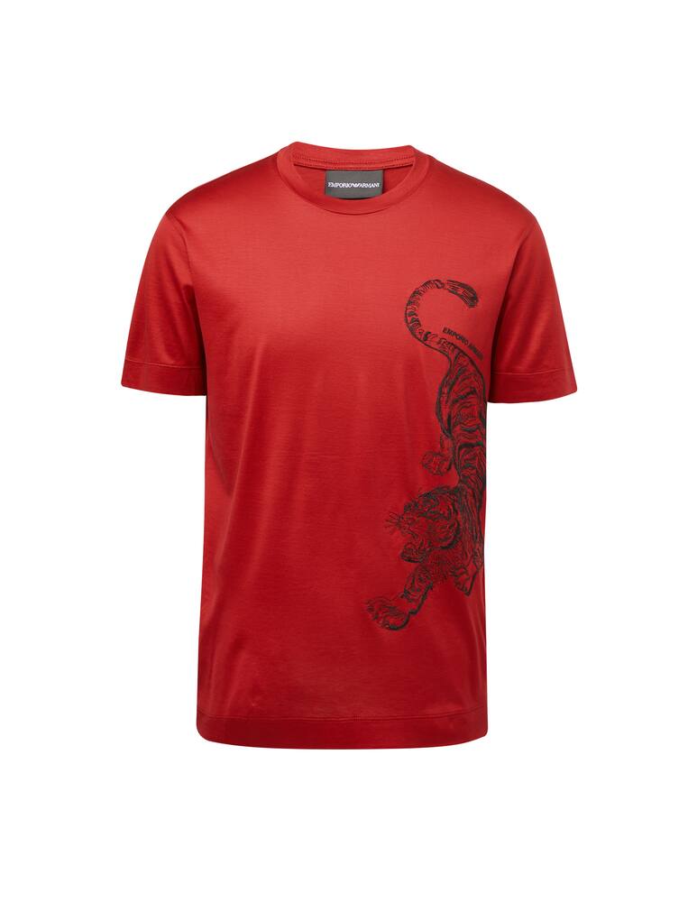 rinascente Emporio Armani Maglietta girocollo tigre chinese ny - rosso