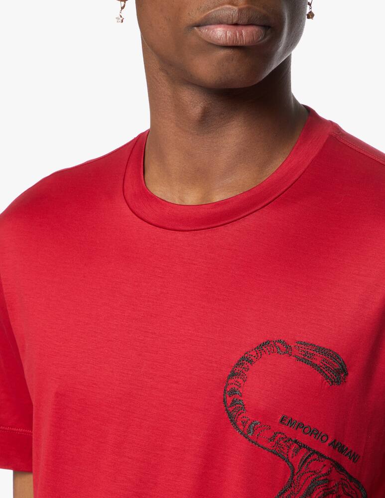 rinascente Emporio Armani Maglietta girocollo tigre chinese ny - rosso