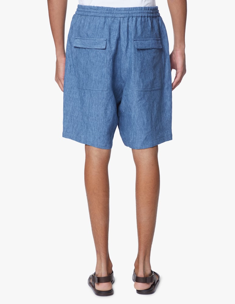 rinascente Emporio Armani Bermuda lino delave - azzurro